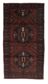 104X194 Belutsch Teppich Orientalischer Schwarz/Dunkelrot (Wolle, Afghanistan)