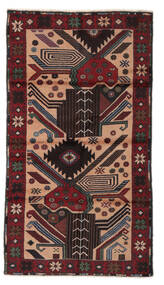 絨毯 バルーチ 101X195 ブラック/茶色 (ウール, アフガニスタン)