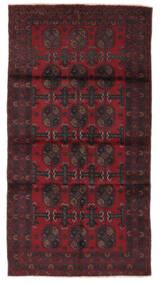 絨毯 オリエンタル バルーチ 106X200 ブラック/ダークレッド (ウール, アフガニスタン)