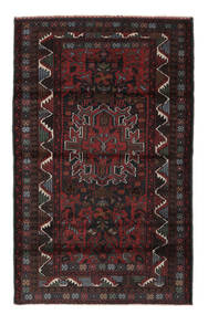 99X168 Baluch Rug Oriental Black/Dark Red (Wool, Afghanistan) Carpetvista