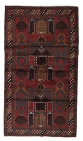 108X186 Baluch Rug Oriental Black/Dark Red (Wool, Afghanistan) Carpetvista