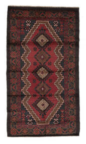 Tapete Oriental Balúchi 104X191 Preto/Vermelho Escuro (Lã, Afeganistão)