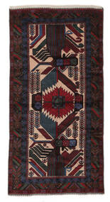 絨毯 バルーチ 108X210 ブラック/茶色 (ウール, アフガニスタン)