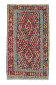 絨毯 オリエンタル キリム アフガン オールド スタイル 105X185 ダークレッド/茶色 (ウール, アフガニスタン)