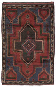 91X137 絨毯 オリエンタル バルーチ ブラック/ダークレッド (ウール, アフガニスタン) Carpetvista