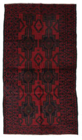 Tapete Oriental Balúchi 106X192 Preto/Vermelho Escuro (Lã, Afeganistão)