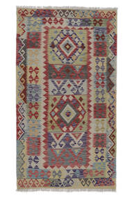 絨毯 オリエンタル キリム アフガン オールド スタイル 108X194 ダークレッド/ダークイエロー (ウール, アフガニスタン)