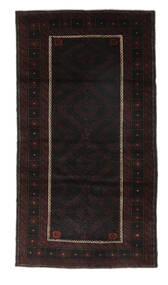 Orientalischer Belutsch Teppich 111X203 Schwarz Wolle, Afghanistan Carpetvista