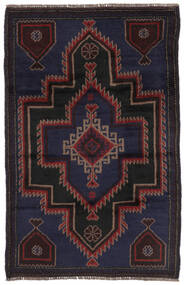 91X138 絨毯 オリエンタル バルーチ ブラック/茶色 (ウール, アフガニスタン) Carpetvista