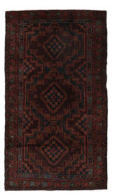  Orientalischer Belutsch Teppich 114X205 Schwarz Wolle, Afghanistan Carpetvista