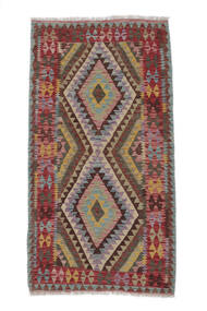  Orientalsk Kelim Afghan Old Style Teppe 100X191 Brun/Mørk Rød Ull, Afghanistan Carpetvista