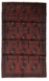 絨毯 バルーチ 106X183 ブラック/ダークレッド (ウール, アフガニスタン)