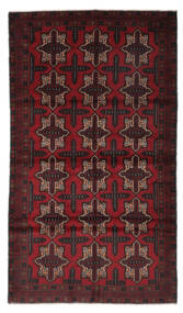 絨毯 バルーチ 110X194 ブラック/ダークレッド (ウール, アフガニスタン)