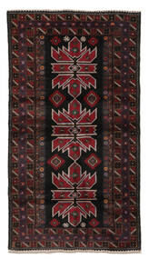 101X182 Belutsch Teppich Orientalischer Schwarz/Dunkelrot (Wolle, Afghanistan) Carpetvista