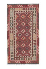 絨毯 キリム アフガン オールド スタイル 106X206 ダークレッド/茶色 (ウール, アフガニスタン)