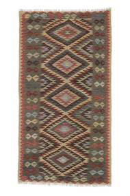  Orientalischer Kelim Afghan Old Stil Teppich 100X188 Braun/Schwarz Wolle, Afghanistan Carpetvista