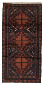 100X198 Baluch Rug Oriental Black/Dark Red (Wool, Afghanistan) Carpetvista
