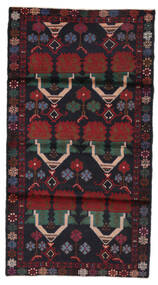 絨毯 バルーチ 102X187 ブラック/ダークレッド (ウール, アフガニスタン)