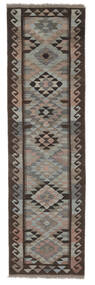 絨毯 キリム Ariana Trend 84X300 廊下 カーペット 茶色/ブラック (ウール, アフガニスタン)