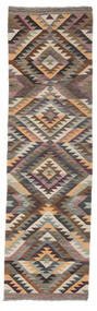 絨毯 キリム Ariana Trend 85X294 廊下 カーペット 茶色/ブラック (ウール, アフガニスタン)