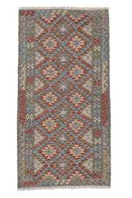  Orientalsk Kelim Afghan Old Style Teppe 102X181 Brun/Mørk Rød Ull, Afghanistan Carpetvista