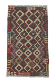 Kelim Afghan Old Style Vloerkleed 99X175 Wol Zwart/Bruin Klein Carpetvista