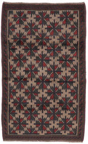 91X149 Beluch Vloerkleed Oosters Zwart/Bruin (Wol, Afghanistan) Carpetvista