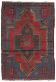 90X131 Belutsch Teppich Orientalischer Schwarz/Dunkelrot (Wolle, Afghanistan) Carpetvista