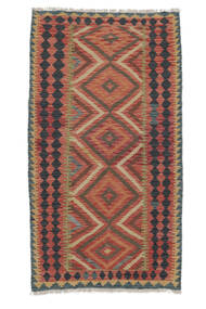 絨毯 キリム アフガン オールド スタイル 102X192 ダークレッド/茶色 (ウール, アフガニスタン)