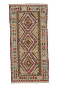 98X196 Kelim Afghan Old Stil Teppich Orientalischer Braun/Dunkelrot (Wolle, Afghanistan) Carpetvista