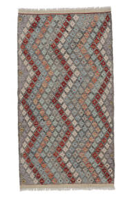  Orientalsk Kelim Afghan Old Style Teppe 100X190 Brun/Mørk Grå Ull, Afghanistan Carpetvista