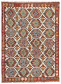  175X243 Kelim Afghan Old Stil Teppich Braun/Dunkelgrau Afghanistan Carpetvista