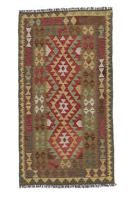  Orientalischer Kelim Afghan Old Stil Teppich 104X195 Braun/Dunkelrot Wolle, Afghanistan Carpetvista