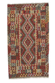 Kelim Afghan Old Style Teppe 107X193 Brun/Mørk Rød Ull, Afghanistan Carpetvista