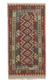  Orientalsk Kelim Afghan Old Style Teppe 102X196 Brun/Mørk Rød Ull, Afghanistan Carpetvista