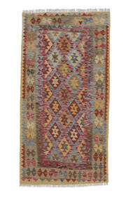 絨毯 キリム アフガン オールド スタイル 104X198 茶色/ダークレッド (ウール, アフガニスタン)