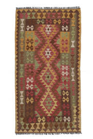 Kelim Afghan Old Stil Teppich 104X195 Braun/Schwarz Wolle, Afghanistan Carpetvista