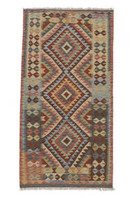  Orientalsk Kelim Afghan Old Style Tæppe 102X197 Brun/Sort Uld, Afghanistan Carpetvista