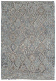  210X301 Kelim Afghan Old Stil Teppich Dunkelgrau/Grau Afghanistan Carpetvista