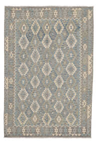 200X295 絨毯 オリエンタル キリム アフガン オールド スタイル ダークグレー/オレンジ (ウール, アフガニスタン) Carpetvista