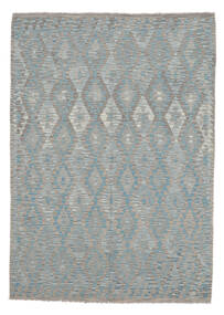 絨毯 オリエンタル キリム アフガン オールド スタイル 206X288 ダークグレー/グレー (ウール, アフガニスタン)