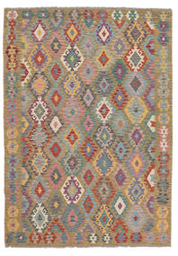  Kilim Afghan Old Style Rug 203X289 Brown/Orange Carpetvista