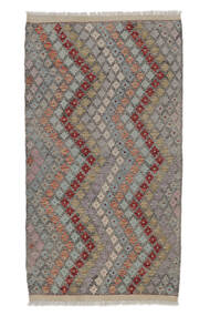 絨毯 オリエンタル キリム アフガン オールド スタイル 104X188 茶色/ダークグレー (ウール, アフガニスタン)