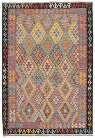 Tapete Oriental Kilim Afegão Old Style 179X262 Castanho/Vermelho Escuro (Lã, Afeganistão)