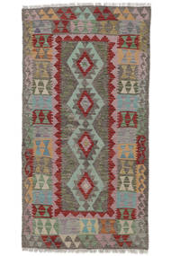  Orientalischer Kelim Afghan Old Stil Teppich 98X192 Braun/Dunkelrot Wolle, Afghanistan Carpetvista