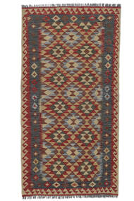  Orientalsk Kelim Afghan Old Style Teppe 106X204 Brun/Mørk Rød Ull, Afghanistan Carpetvista