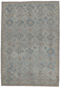 204X295 絨毯 オリエンタル キリム アフガン オールド スタイル ダークグレー/ダークイエロー (ウール, アフガニスタン) Carpetvista