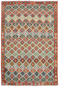 200X298 Kilim Afghan Old Style Rug Oriental Dark Red/Beige (Wool, Afghanistan) Carpetvista