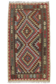 Kelim Afghan Old Stil Teppich 104X193 Dunkelrot/Schwarz Wolle, Afghanistan Carpetvista