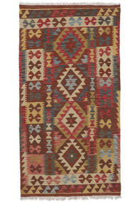 絨毯 オリエンタル キリム アフガン オールド スタイル 102X198 ダークレッド/茶色 (ウール, アフガニスタン)